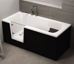 Polimat Obudowa wanny panel przedni czarny Lewy VOVO 140cm