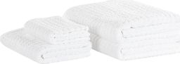  Beliani Komplet 4 ręczników bawełniany biały AREORA