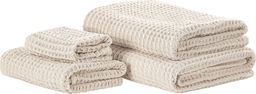 Beliani Komplet 4 ręczników bawełniany beżowy AREORA