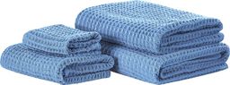  Beliani Komplet 4 ręczników bawełniany niebieski AREORA