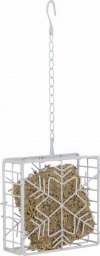 Garden&Fun Karmnik dla ptaków do zawieszania bloków tłuszczowych, biały, metalowy, 13,5x5x13,8cm