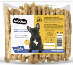  Hau&Miau Pausesnack przysmak dla psa, paluszki miękkie z kurczakiem i ryżem 500g