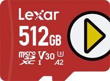 Karta Lexar PLAY MicroSDXC 512 GB Class 10 UHS-I/U1 A2 V30 (LMSPLAY512G-BNNNG)