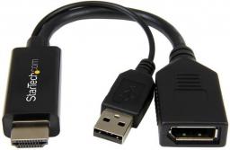 Adapter AV StarTech HDMI - DisplayPort + USB-A czarny (HD2DP)