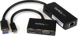 Adapter AV StarTech DisplayPort - HDMI - D-Sub (VGA) czarny (MSTS3MDPUGBK)