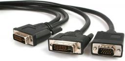 Kabel StarTech DVI-I - D-Sub (VGA) 1.8m czarny (DVIVGAYMM6)