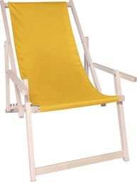  Koala Drewniany leżak z podłokietnikiem, żółty Swing Sunbed Plus