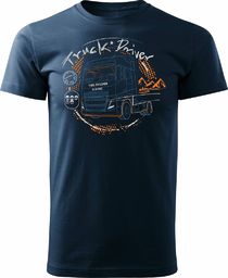  Topslang Koszulka z ciężarówką Volvo prezent dla kierowcy Tira TIR męska granatowa REGULAR M