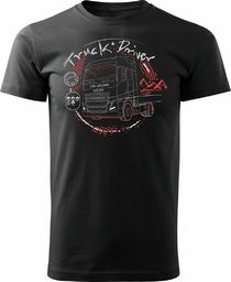  Topslang Koszulka z ciężarówką Volvo prezent dla kierowcy Tira TIR męska czarna REGULAR M