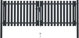  vidaXL Dwuskrzydłowa brama ogrodzeniowa, stal, 306x125 cm, antracytowa