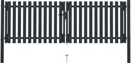  vidaXL Dwuskrzydłowa brama ogrodzeniowa, stal, 306x150 cm, antracytowa