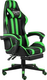 Fotel vidaXL z podnóżkiem czarno-zielony (20529)