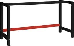  vidaXL Metalowa rama pod blat roboczy, 150x57x79 cm, czarno-czerwona