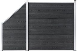  vidaXL Ogrodzenie WPC, 1 panel kwadratowy+1 skośny, 273x186 cm, szare