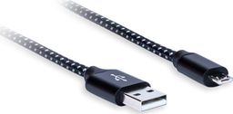 Kabel USB AQ USB-A - microUSB 1.8 m Biało-czarny (xpc64010)