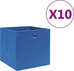  vidaXL Pudełka z włókniny, 10 szt., 28x28x28 cm, niebieskie