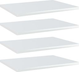  vidaXL Półki na książki, 4 szt., wysoki połysk, białe, 40x30x1,5 cm