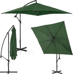 Uniprodo Parasol ogrodowy na wysięgniku kwadratowy 250 x 250 cm zielony