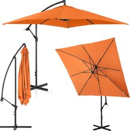 Uniprodo Parasol ogrodowy na wysięgniku kwadratowy 250 x 250 cm pomarańczowy