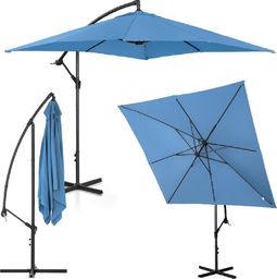 Uniprodo Parasol ogrodowy na wysięgniku kwadratowy 250 x 250 cm niebieski