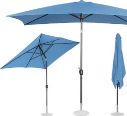 Uniprodo Parasol ogrodowy prostokątny uchylny z korbką 200 x 300 cm niebieski