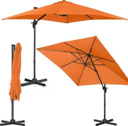 Uniprodo Parasol ogrodowy boczny na wysięgniku kwadratowy 250 x 250 cm pomarańczowy