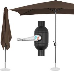 Uniprodo Parasol ogrodowy prostokatny z korbką 200 x 300 cm brązowy