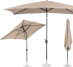 Uniprodo Parasol ogrodowy prostokątny uchylny z korbką 200 x 300 cm kremowy