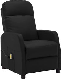  vidaXL VidaXL Rozkładany fotel masujący, czarny, sztuczna skóra