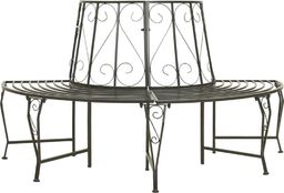 vidaXL Ogrodowa, półokrągła ławka pod drzewo, 160 cm, stalowa