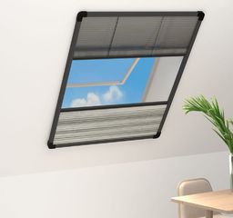  vidaXL Plisowana moskitiera okienna z roletą, aluminium, 80x120 cm