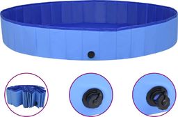  vidaXL Składany basen dla psa, niebieski, 200x30 cm, PVC