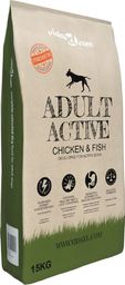  vidaXL Sucha karma dla psów Adult Active Chicken & Fish, 15 kg