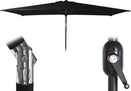 Ambiance Parasol ogrodowy prostokątny z korbką łamany Czarny 150x250 cm