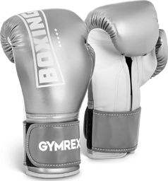 Gymrex Rękawice bokserskie treningowe 12 oz srebrne