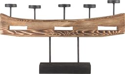  Beliani Świecznik 36 cm ciemne drewno GUATEMALA