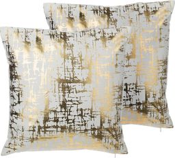  Beliani Zestaw 2 poduszek dekoracyjnych geometryczny wzór 45 x 45 cm złoty GARDENIA