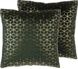  Beliani Zestaw 2 Poduszek dekoracyjnych welurowy geometryczny wzór 45 x 45 cm zielony CELOSIA