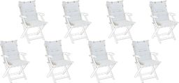  Beliani Zestaw 8 poduszek na krzesła ogrodowe biały MAUI (194832)
