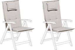  Beliani Zestaw 2 poduszek na krzesła ogrodowe beżowoszary TOSCANA (226457)