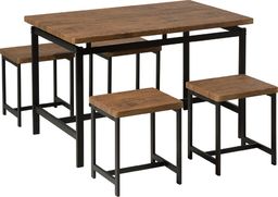  Beliani Zestaw do jadalni stół i 4 krzesła ciemne drewno z czarnym ARLINGTON