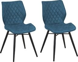  Beliani Zestaw 2 krzeseł do jadalni niebieski LISLE