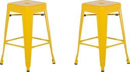  Beliani Zestaw 2 stołków barowych metalowych 60 cm żółty CABRILLO