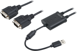 Adapter USB LogiLink USB - RS-232 x2 Czarny  (AU0031)
