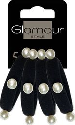  Glamour Glamour gumki Do Włosów Czarne Z Perełkami 4szt