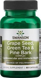  Swanson Swanson - Nasiona Winogron, Zielona Herbata i Kora Sosny, 60 kapsułek