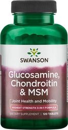  Swanson Swanson - Glukozamina, Chondroityna & MSM, 120 tabletek