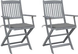  vidaXL Składane krzesła ogrodowe, 2 szt., poduszki, drewno akacjowe