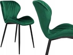  Krzesło aksamitne Dallas Velvet Ciemno-Zielone