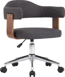  vidaXL Obrotowe krzesło biurowe szare gięte drewno tkanina VidaXL